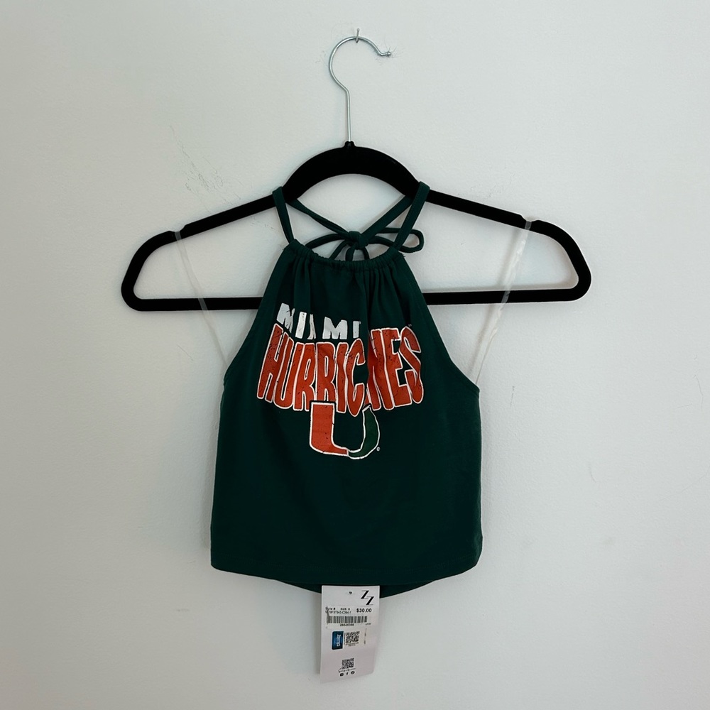 University of Miami halter crop top